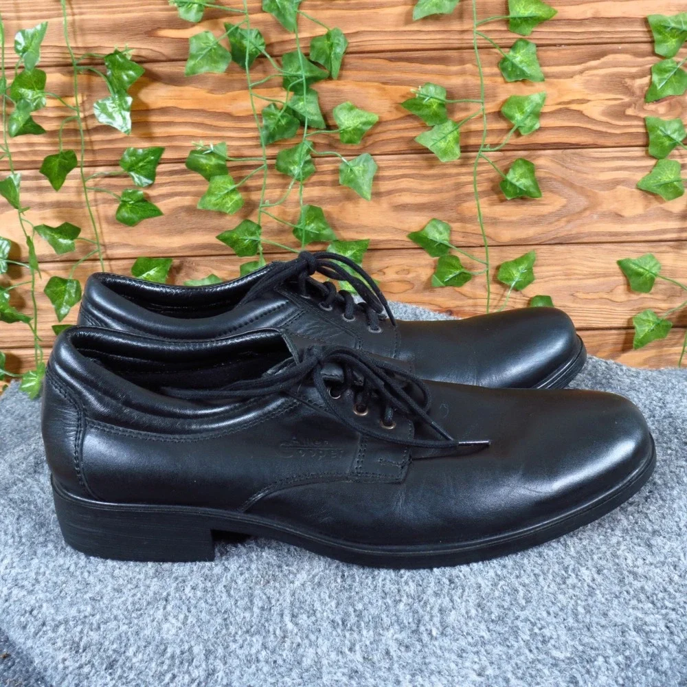 Allen Cooper Oxford Men Casual Shoe Sz 42 Professional Black Leather Lightweight